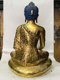 [master Quality], Buddhist Statue Of Shakyamuni Buddha, [full Gold Plated, Face Painted], [rare Find]