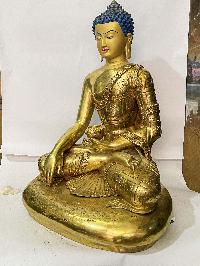 [master Quality], Buddhist Statue Of Shakyamuni Buddha, [full Gold Plated, Face Painted], [rare Find]