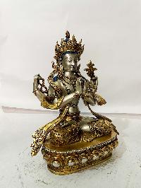 [master Quality], Buddhist Statue Of Chenrezig, [gold And Silver Plated], [rare Find]