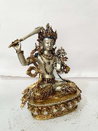 [master Quality], Buddhist Statue Of Manjushri, [gold And Silver Plated], [rare Find]