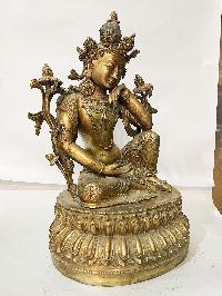 [master Quality], Buddhist Statue Of Bodhisattva, [full Gold Plated], [rare Find]