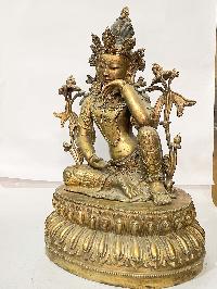 [master Quality], Buddhist Statue Of Bodhisattva, [full Gold Plated], [rare Find]