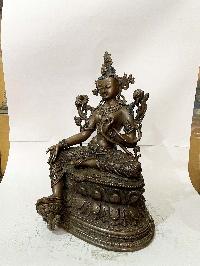 [master Quality], Buddhist Statue Of Green Tara, [chocolate Oxidized], [rare Find]