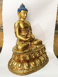 Hq, Buddhist Statue Of Amitabha Buddha, [full Gold Plated, Face Painted]