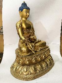 Hq, Buddhist Statue Of Medicine Buddha, [full Gold Plated, Face Painted]