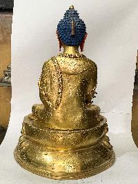 Hq, Buddhist Statue Of Medicine Buddha, [full Gold Plated, Face Painted]