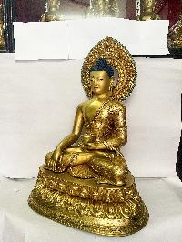 [master Quality], Hq, Buddhist Statue Of Shakyamuni Buddha, [full Fire Gold Plated, Face Painted]