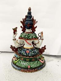 Hq, Buddhist Statue Of Chenrezig, [traditional Color, Face Painted]