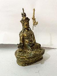 Buddhist Statue Of Padmasambhava, [gold Plated, Antique]