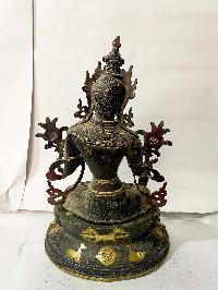 Buddhist Statue Of White Tara, [partly Gold Plated], [rare Find]