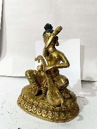 [master Quality], Hq, Buddhist Statue Of Saraswati, [full Gold Plated]