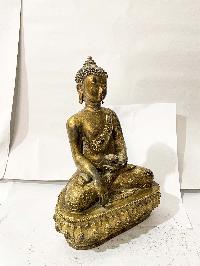 Hq, Buddhist Statue Of Shakyamuni Buddha, [gold Plated, Antique], [rare Find]