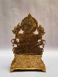 [master Quality], Buddhist Statue Of Amitabha Buddha Sitting On A Throne, [full Gold Plated, Face Painted]