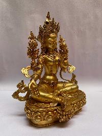 [master Quality], Buddhist Statue Of Green Tara, [full Gold Plated]