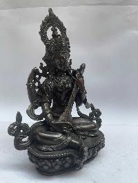 Buddhist Miniature Statue Of Saraswati, [black Oxidized]