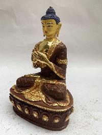 Buddhist Statue Of Vairochana Buddha, [partly Gold Plated, Face Painted]