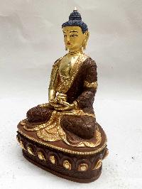 Buddhist Statue Of Amitabha Buddha, [partly Gold Plated, Face Painted]