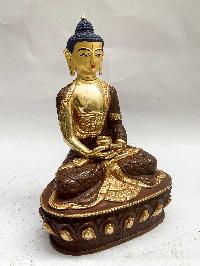 Buddhist Statue Of Amitabha Buddha, [partly Gold Plated, Face Painted]