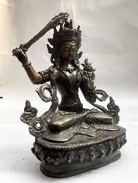 Buddhist Statue Of Manjushri, [black Oxidized]