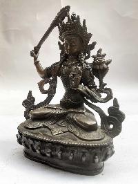 Buddhist Statue Of Manjushri, [black Oxidized]