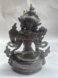 Buddhist Statue Of Green Tara, [black Oxidized]