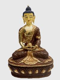 Buddhist Statue Set Of Shakyamuni Buddha, Vairochana Buddha, Amitabha Buddha, Ratnasambhava Buddha, Amoghasiddhi Buddha, [partly Gold Plated, Face Painted]