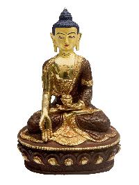 Buddhist Statue Set Of Shakyamuni Buddha, Vairochana Buddha, Amitabha Buddha, Ratnasambhava Buddha, Amoghasiddhi Buddha, [partly Gold Plated, Face Painted]