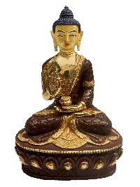 Buddhist Statue Set Of Shakyamuni Buddha, Vairochana Buddha, Amitabha Buddha, Ratnasambhava Buddha, Amoghasiddhi Buddha, [partly Gold Plated, Face Painted]