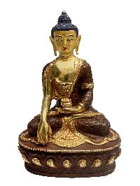 Buddhist Statue Set Of Shakyamuni Buddha, Vairochana Buddha, Amitabha Buddha, Ratnasambhava Buddha, Amoghasiddhi Buddha, [partly Gold Plated, Face Painted]