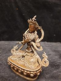 Buddhist Miniature Statue Of Vajradhara, [silver And Chocolate Oxidized]