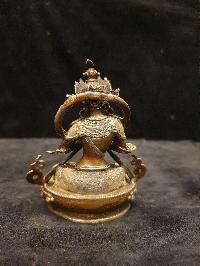 Buddhist Miniature Statue Of Vajradhara, [silver And Chocolate Oxidized]