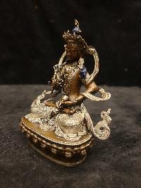 Buddhist Miniature Statue Of Vajrasattva, [silver And Chocolate Oxidized]