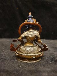 Buddhist Miniature Statue Of Vajrasattva, [silver And Chocolate Oxidized]