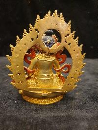 Buddhist Miniature Statue Of Jambhala, [full Gold Plated]