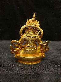 Buddhist Miniature Statue Of Jambhala, [full Gold Plated]