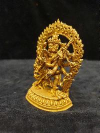 Buddhist Miniature Statue Of Kalachakra, [full Gold Plated]