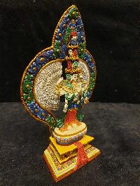 Buddhist Miniature Statue Of Sahasrabhuja Avalokitesvara, [traditional Color, Face Painted]