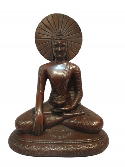 Tibetan Buddhist Statue Of Shakyamuni Buddha, [oxidized]