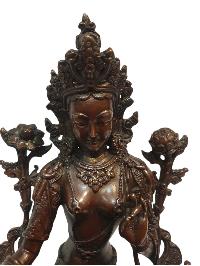 Tibetan Buddhist Statue Of Green Tara, [oxidized]