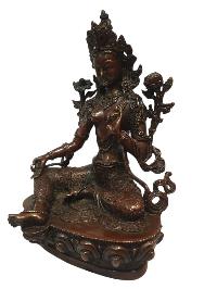 Tibetan Buddhist Statue Of Green Tara, [oxidized]