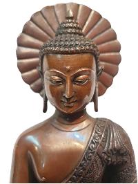 Tibetan Buddhist Statue Of Shakyamuni Buddha, [oxidized]