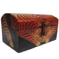 [traditional Tibetan], Wooden Oval Black Color Box, [tiger Painted]