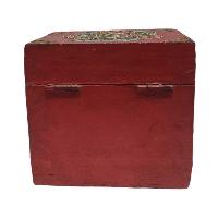 [traditional Tibetan], Wooden Square Box, [yellow Color Lotus Painted]