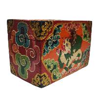 [traditional Tibetan], Wooden Rectangle Red Color Box, [snow Lion Painted]