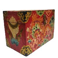 [traditional Tibetan], Wooden Rectangle Red Color Box, [dragon Painted]