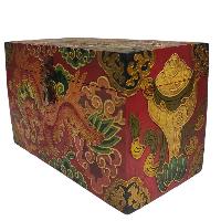 [traditional Tibetan], Wooden Rectangle Red Color Box, [dragon Painted]