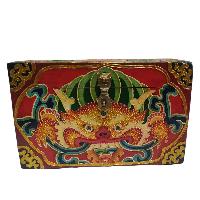 [traditional Tibetan], Wooden Rectangle Red Color Box, [lotus Painted]