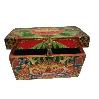 [traditional Tibetan], Wooden Rectangle Red Color Box, [cheppu]