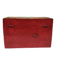 [traditional Tibetan], Wooden Rectangle Red Color Box, [lotus Painted]