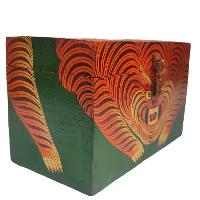 [traditional Tibetan], Wooden Rectangle Green Color Box, [tiger Painted]